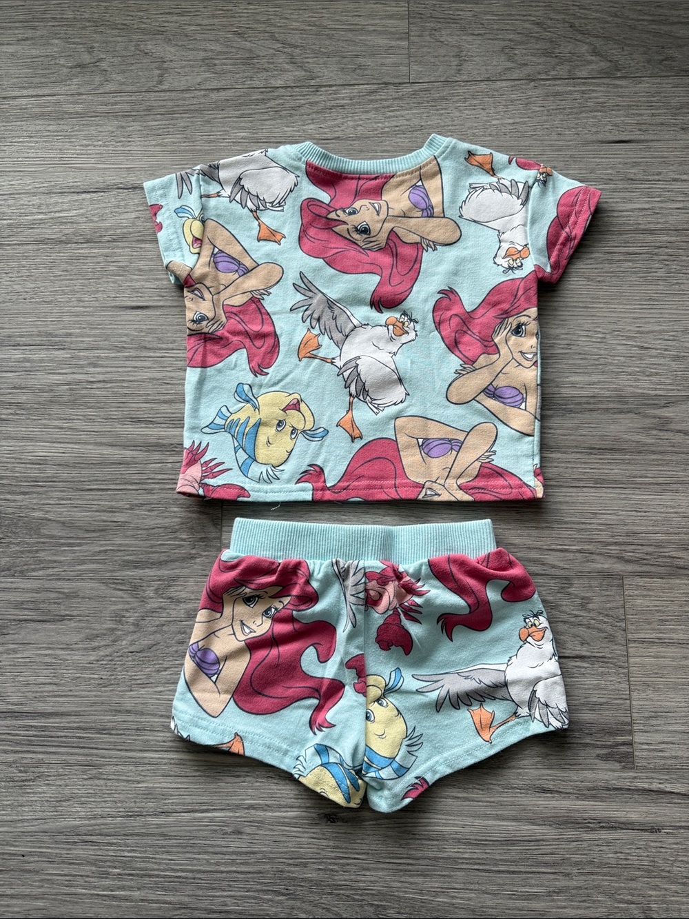 Disney Little Mermaid Teeshirt & Shorts Set Size 12M - Picture 6 of 6